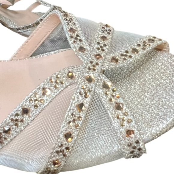 DREAM PAIRS Women Rhinestone and Mesh Ankle Strap 2.5" Heels Sz 9 Sparkly! - Picture 6 of 9